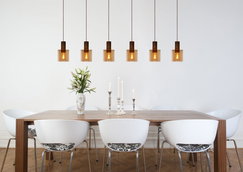 Lucide TOLEDO - Závesné svietidlo - Ø 20 cm - 3xE27 - Jantárová